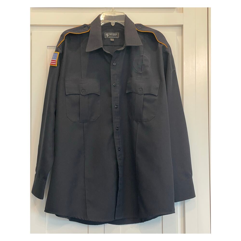 Tact Squad 8002 Men's Polyester Long Sleeved uniform shirt Black XL 17-17.5